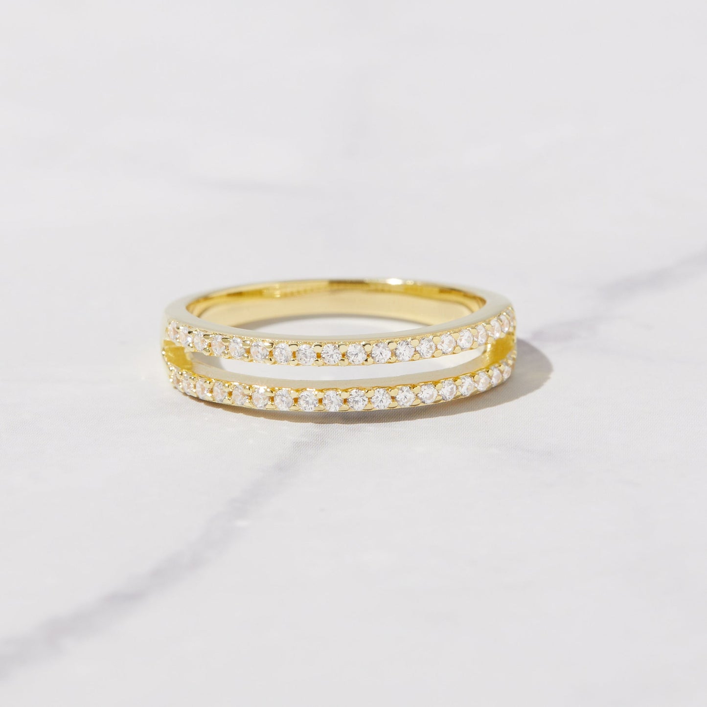 CZ Double Band Ring