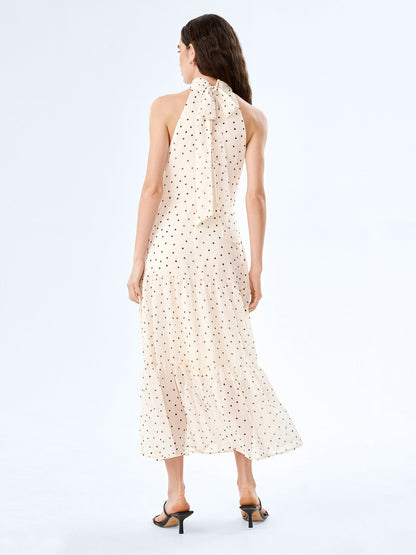 Romeo Dress in White Polka Dot