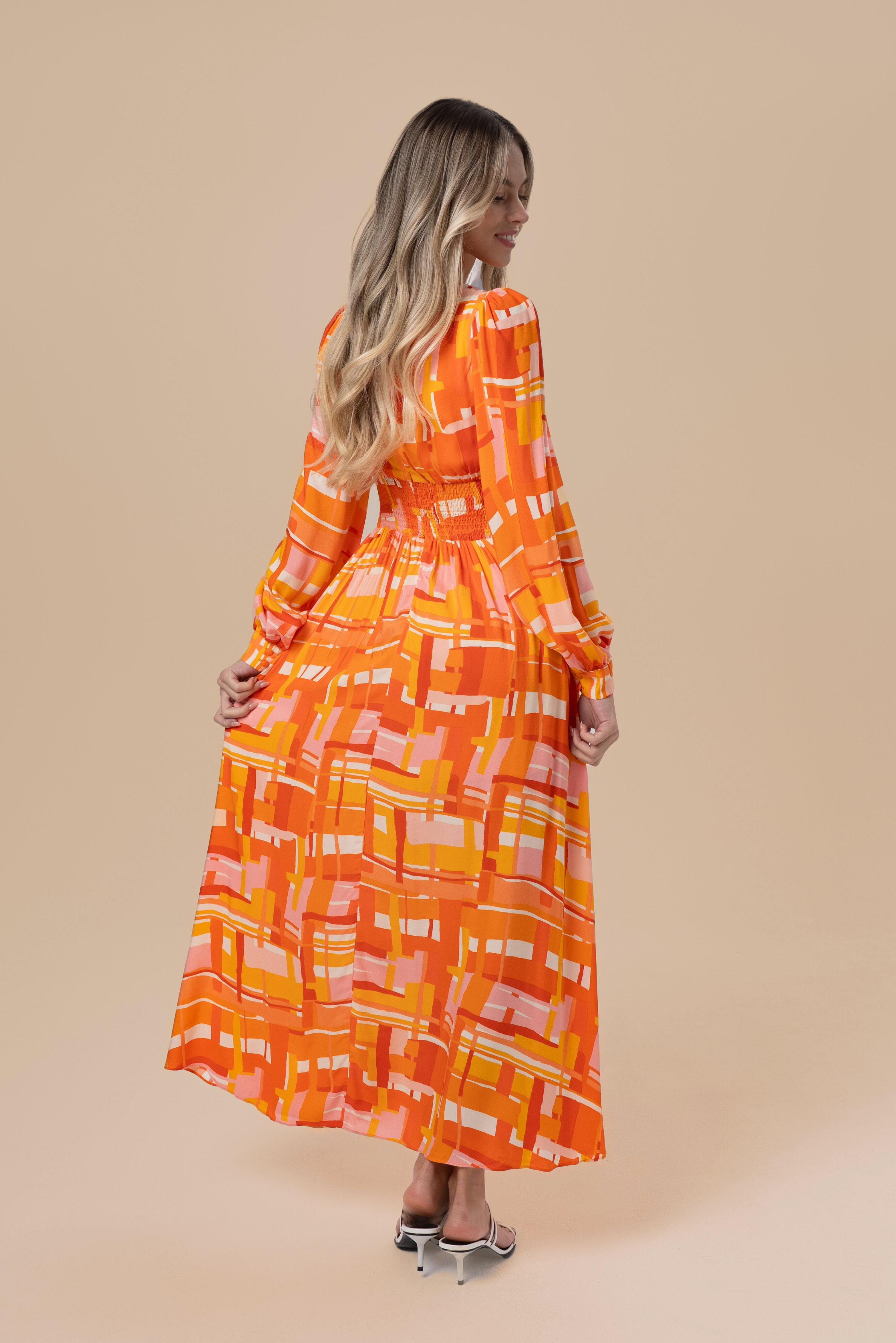 Saffron Orange Long Sleeve Maxi