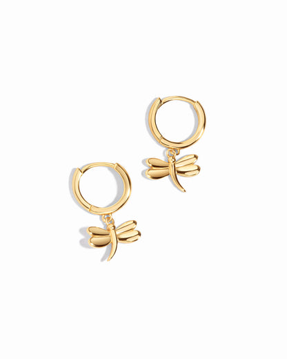 Dragonfly Huggie Hoops