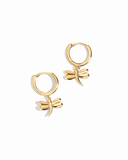 Dragonfly Huggie Hoops
