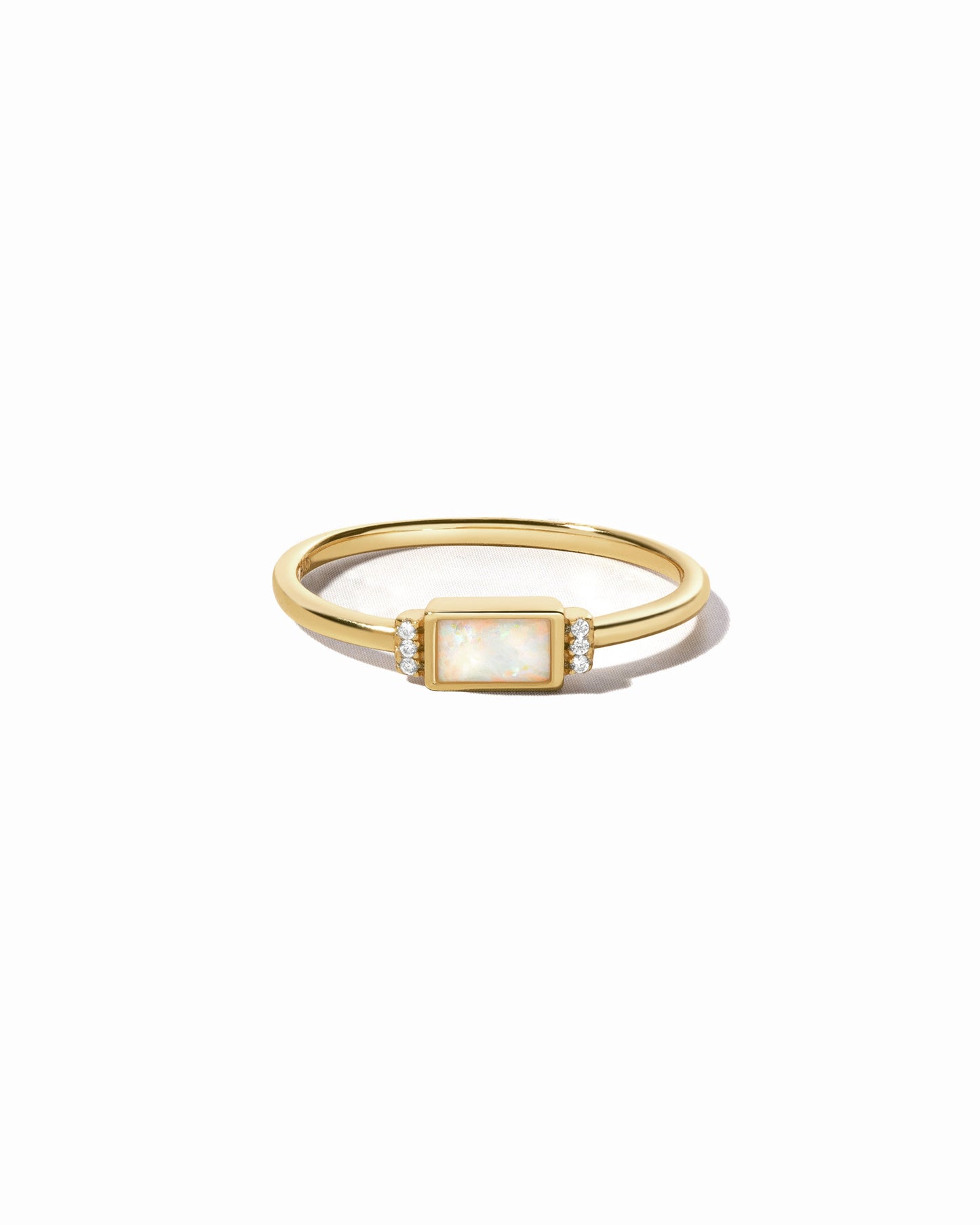 Bezel Baguette Opal Ring