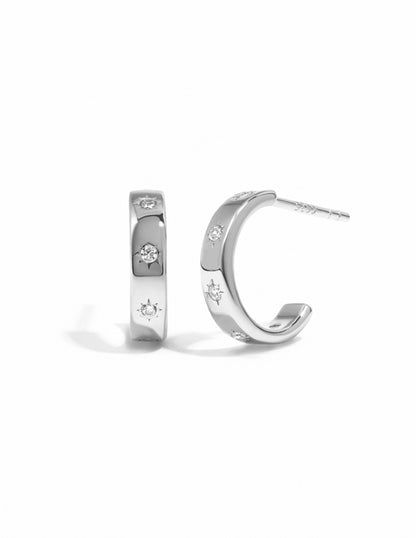 Star Studded Hoop Earrings