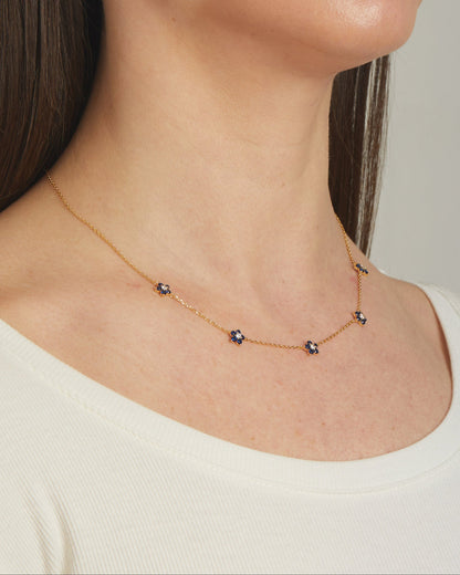 Sapphire Flower Necklace