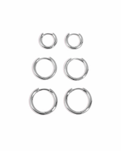 3 Hoop Earrings Set