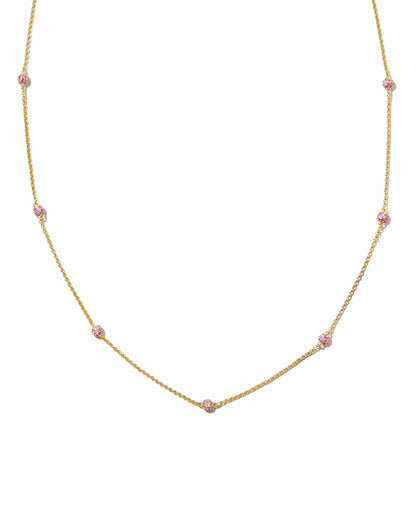Ruby Beaded Pavé Necklace