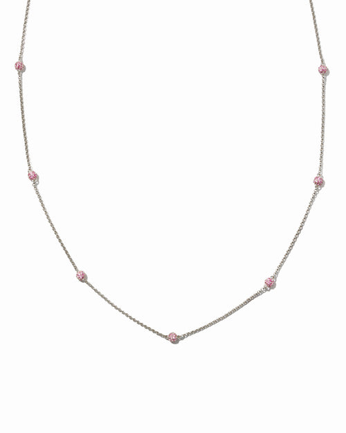 Ruby Beaded Pavé Necklace