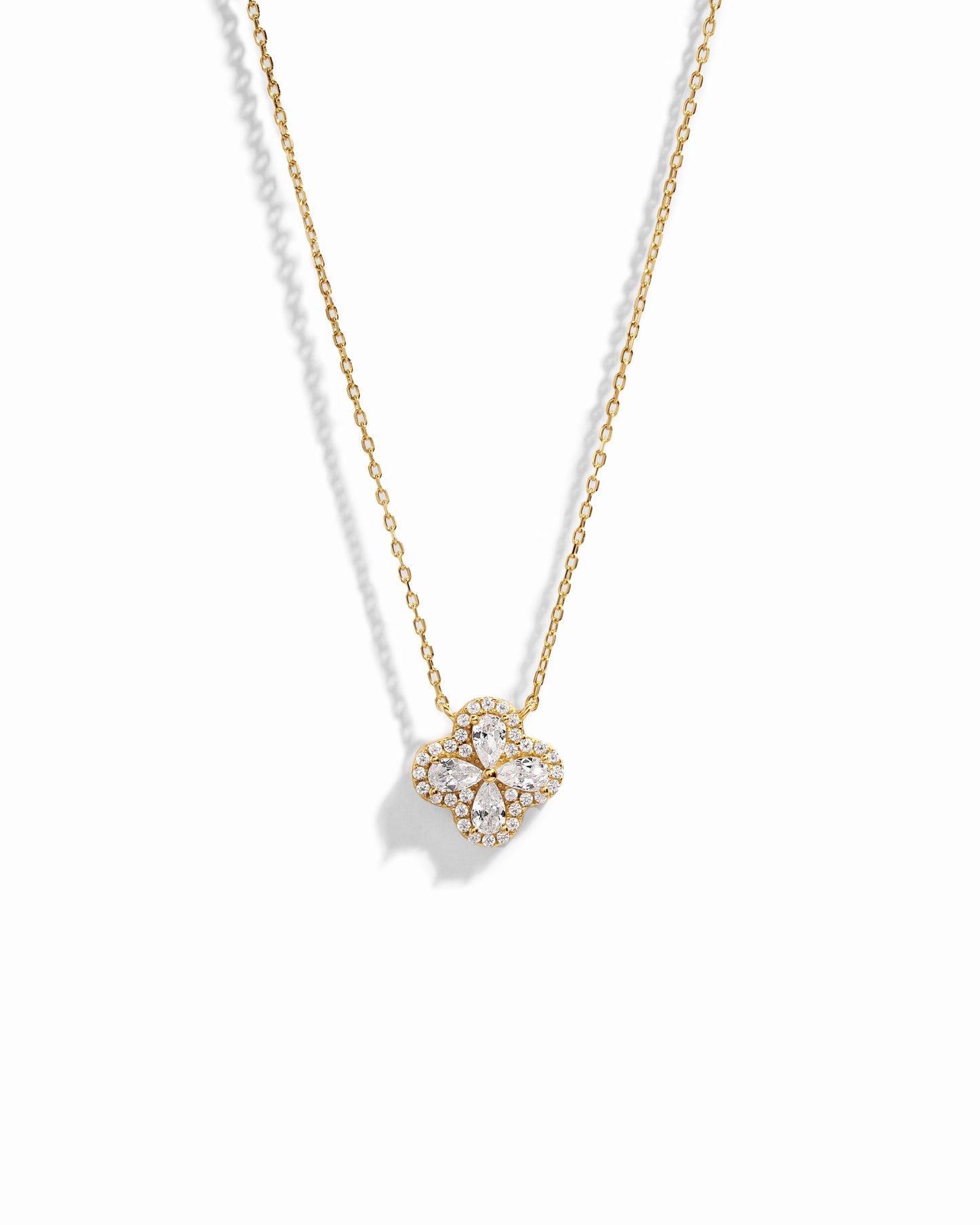 Pear Four Leaf Clover Necklace