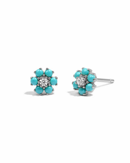 Turquoise Flower Studs