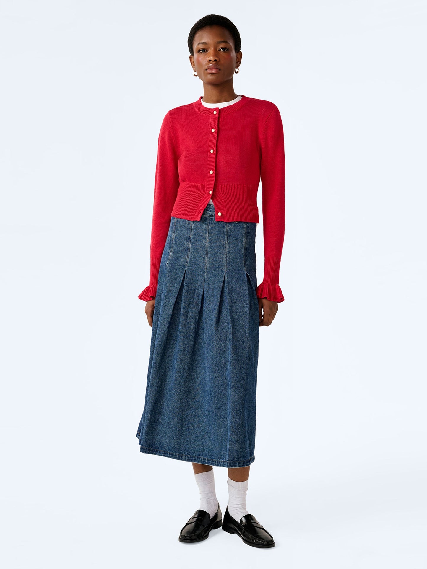 Pru Skirt in Mid Wash
