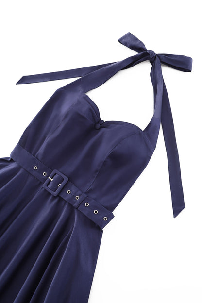 Daisy Navy Halter Dress