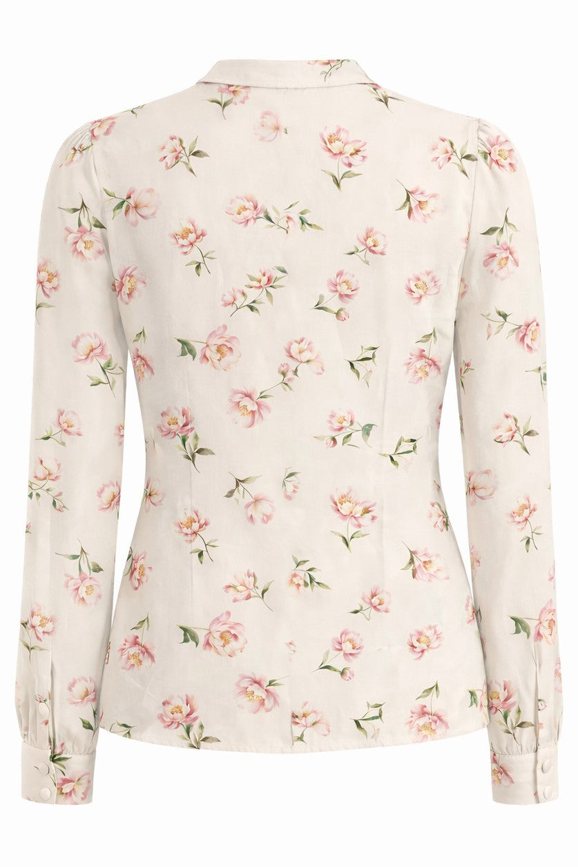 Margaret Pink Rose Long Sleeved Blouse