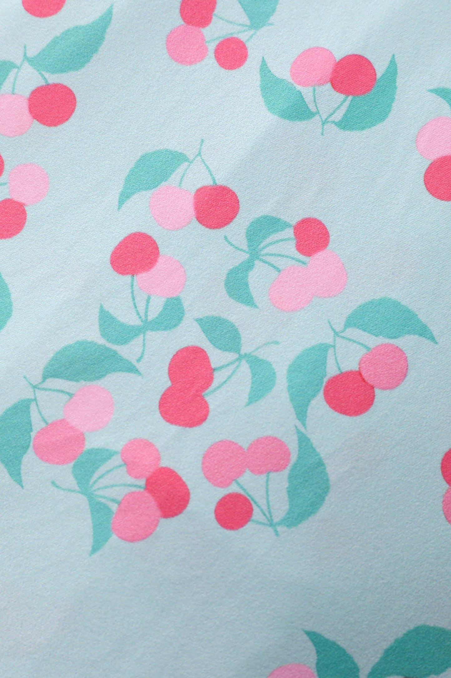 Matilda Baby Blue Cherry Wrap Dress