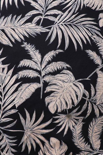 Matilda Palm Tree Wrap Dress in Navy Blue