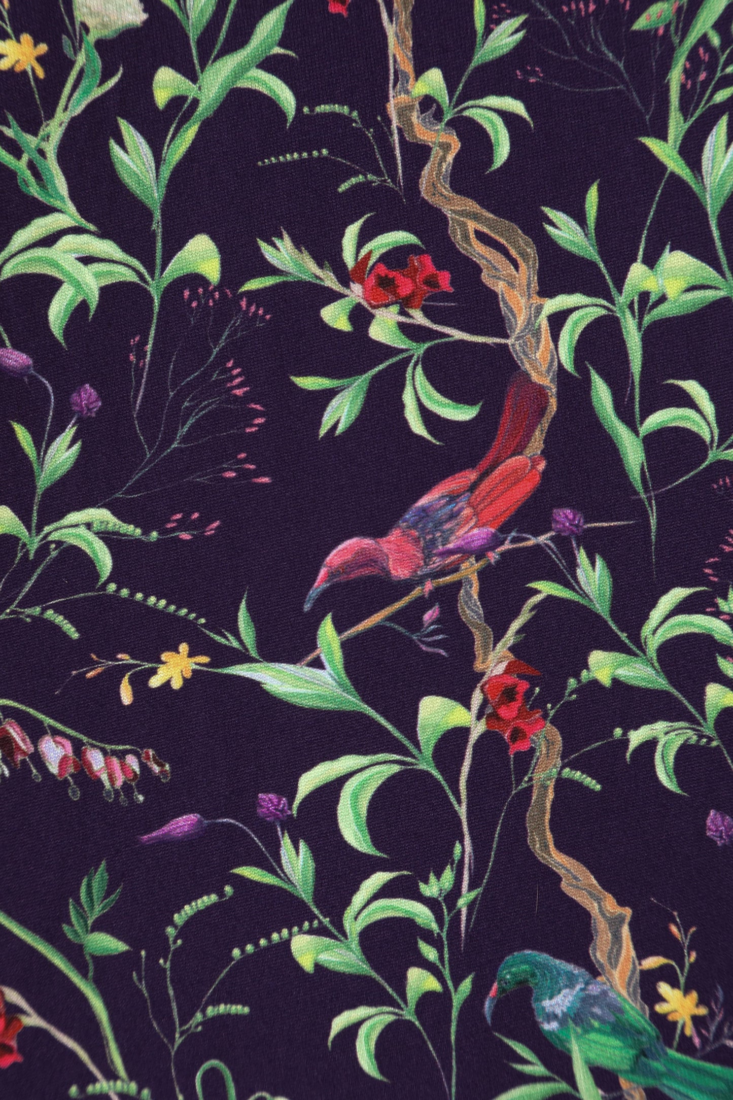 Katherine Purple Bird Long Sleeved Dress