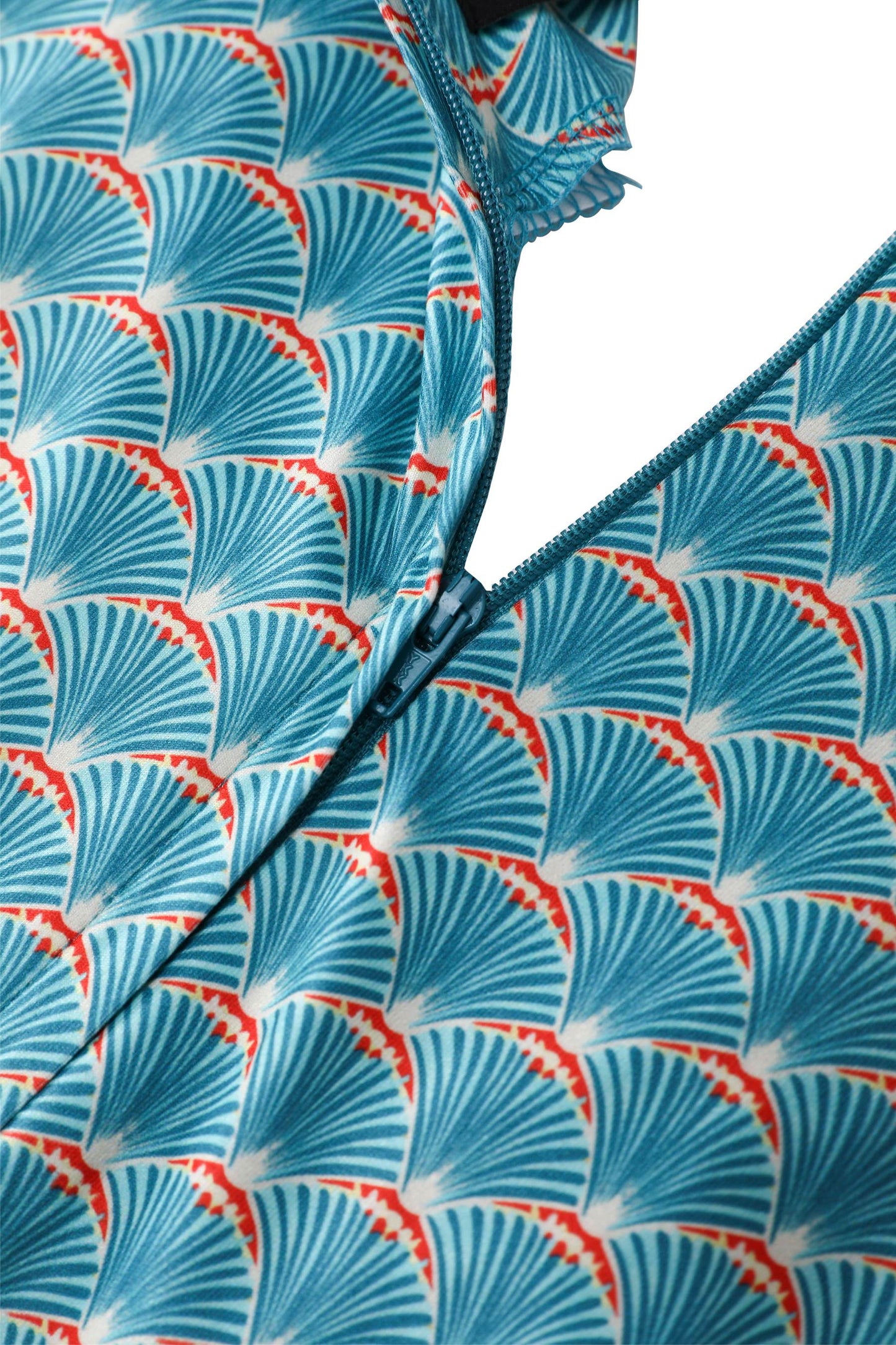 Julia 40s Teal Midi Dress In Seashell Print
