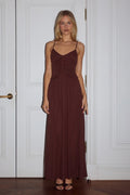SOL RUCHED MAXI DRESS - ESPRESSO