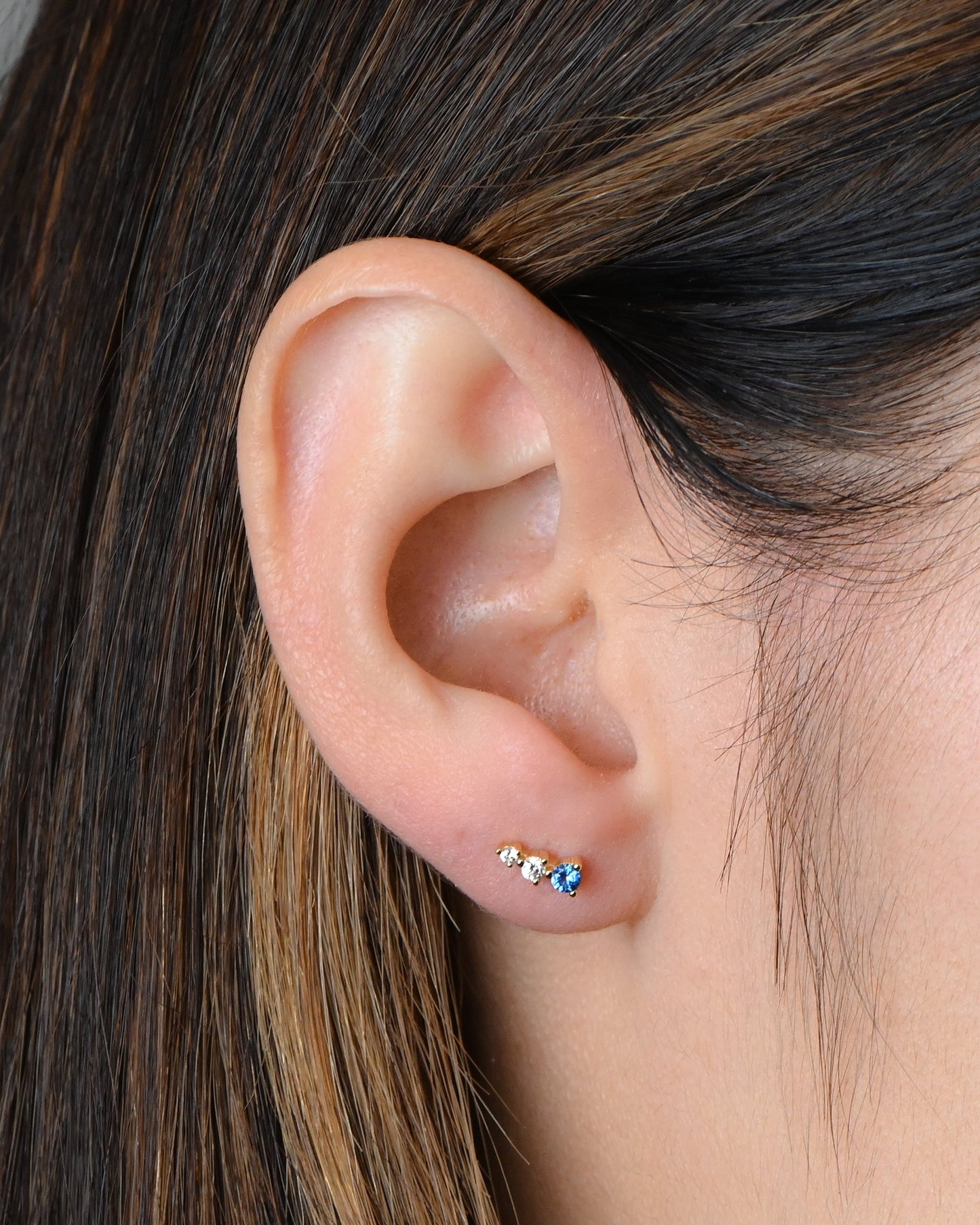Aqua & Diamond Ear Climber