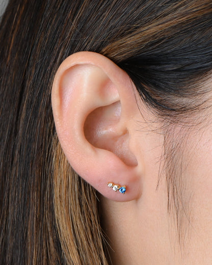 Aqua & Diamond Ear Climber