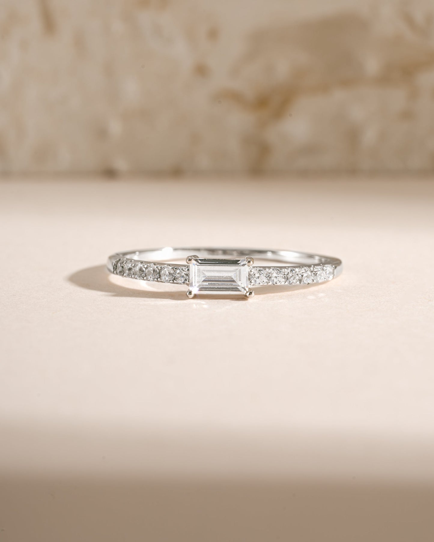 Baguette & CZ Stacking Ring