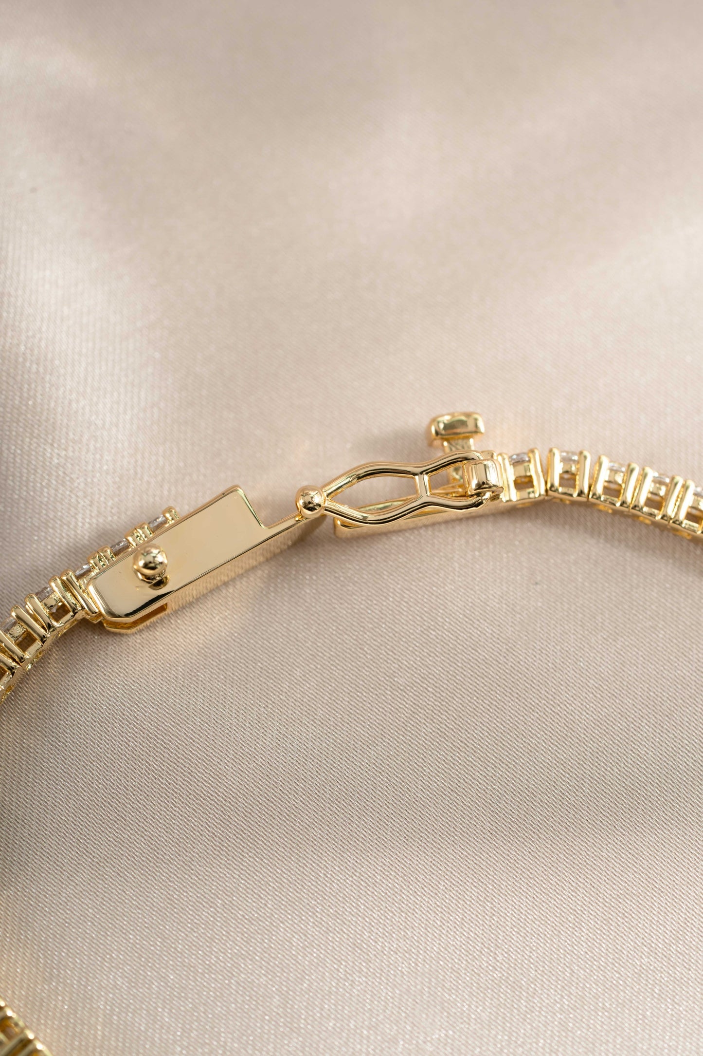 Tennis Bracelet with Baguette Charm