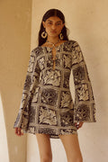 CHANTELLE SLEEVED MINI DRESS - HAVANNA BLACK