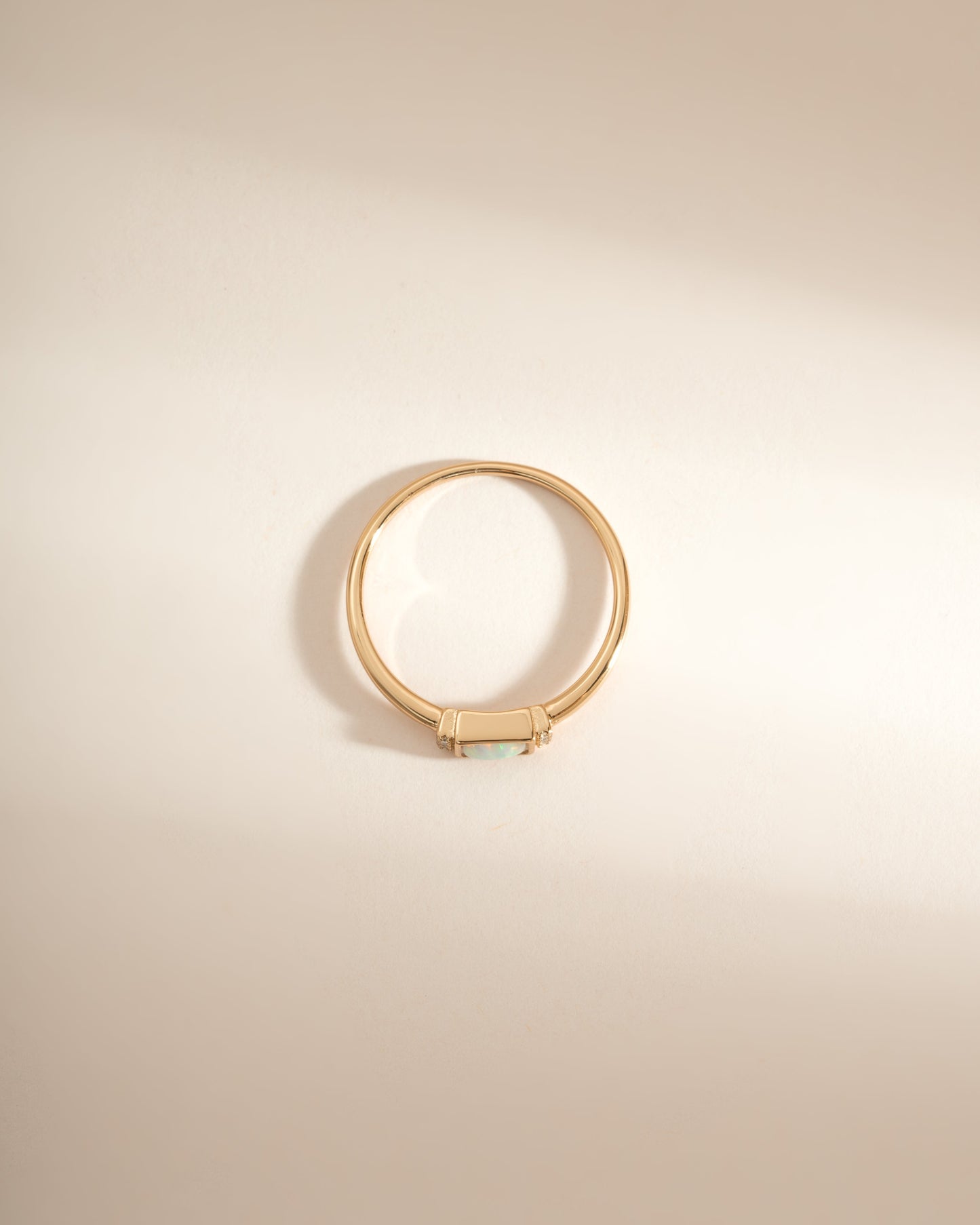 Bezel Baguette Opal Ring