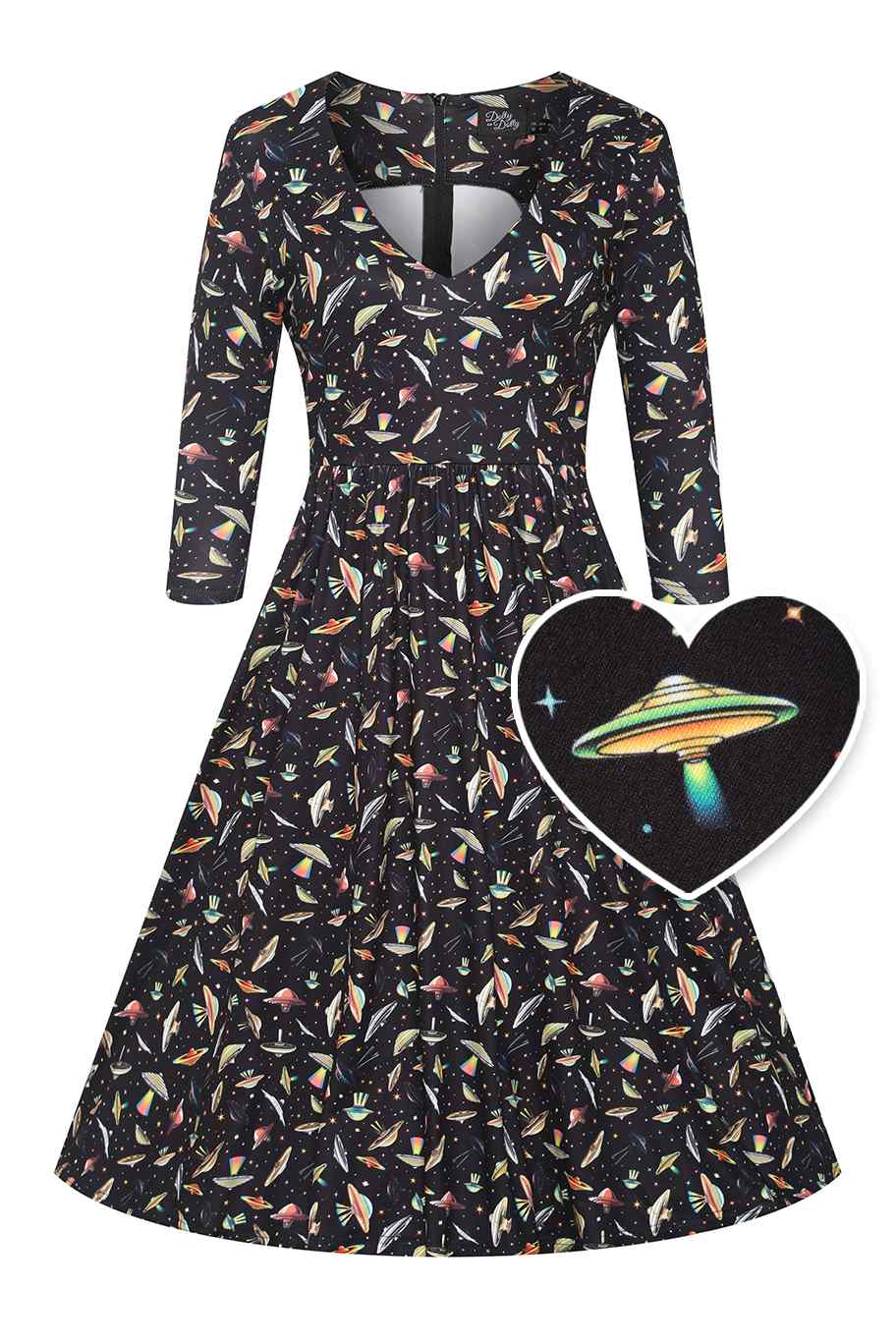 Billie Black UFO Spaceship Flared Dress