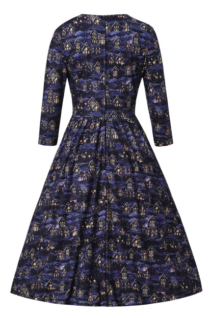 Billie Purple Christmas Eve Flared Dress