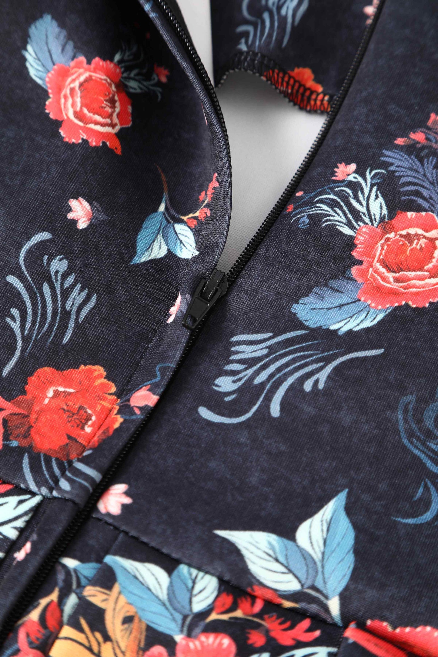 Amanda Black Tapestry Floral Swing Dress