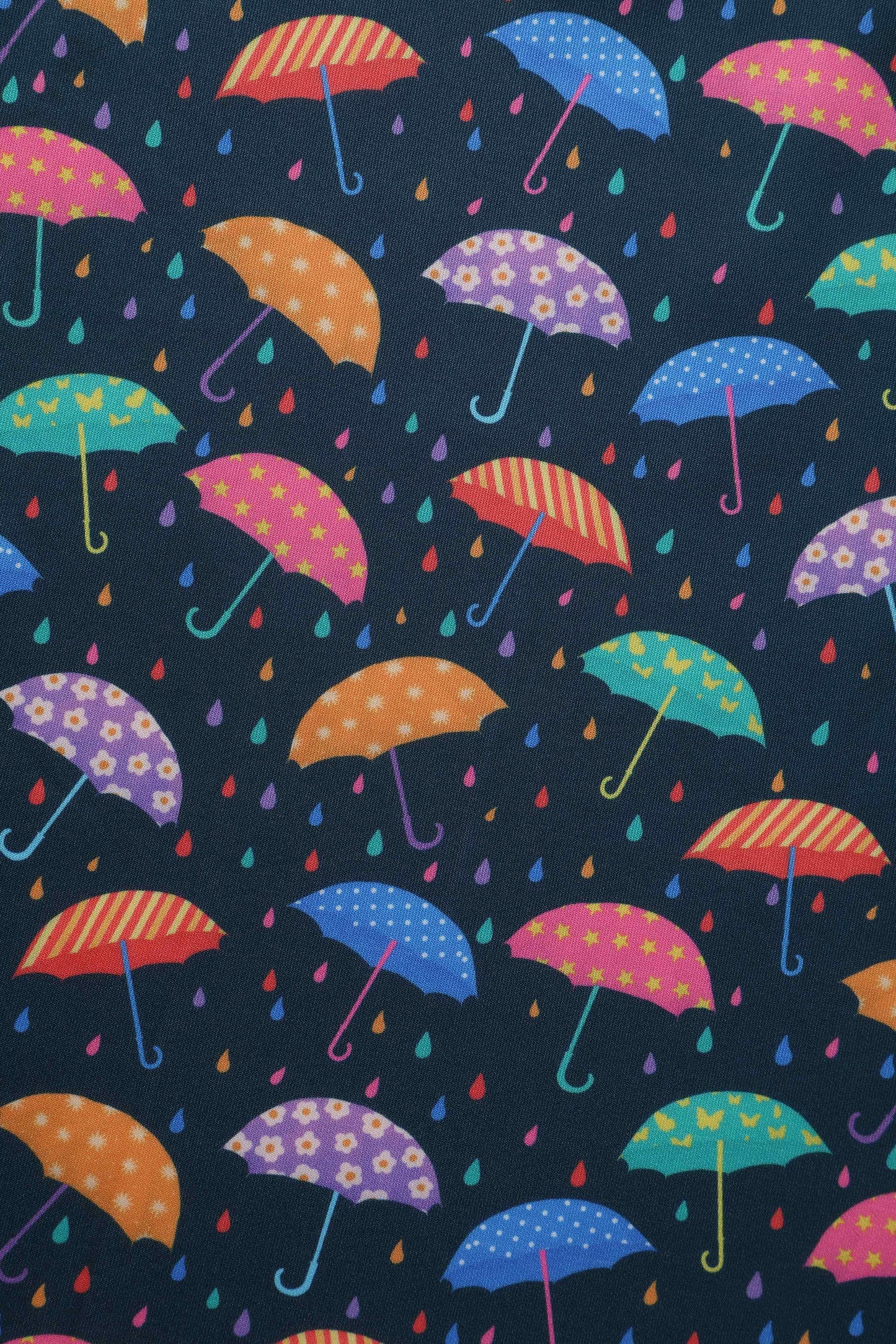 Amanda Blue Umbrella Print Swing Dress