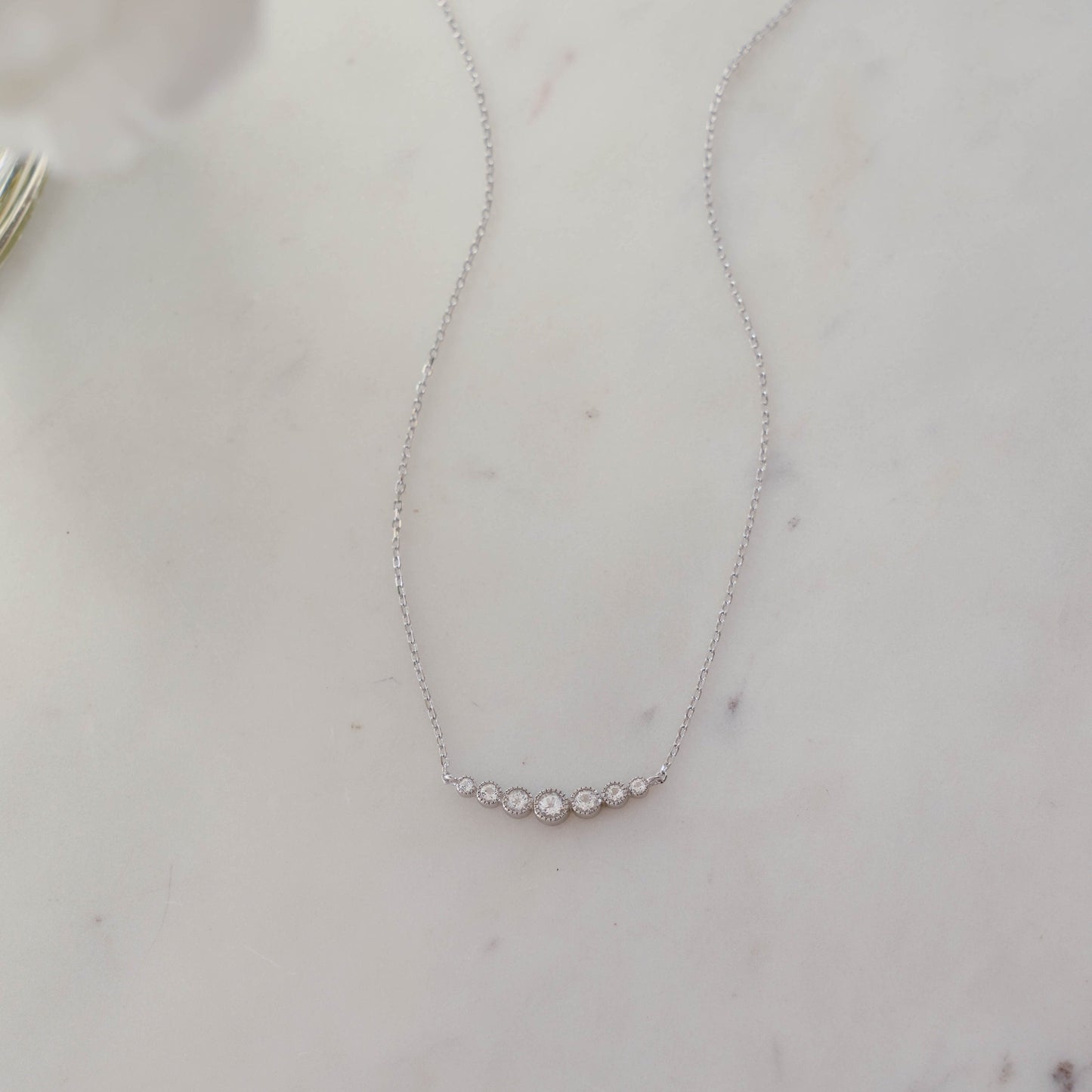 Bezeled Gradient Bar Necklace