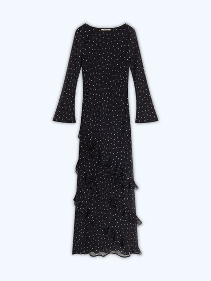 Bridie Dress in Black Polka Dot