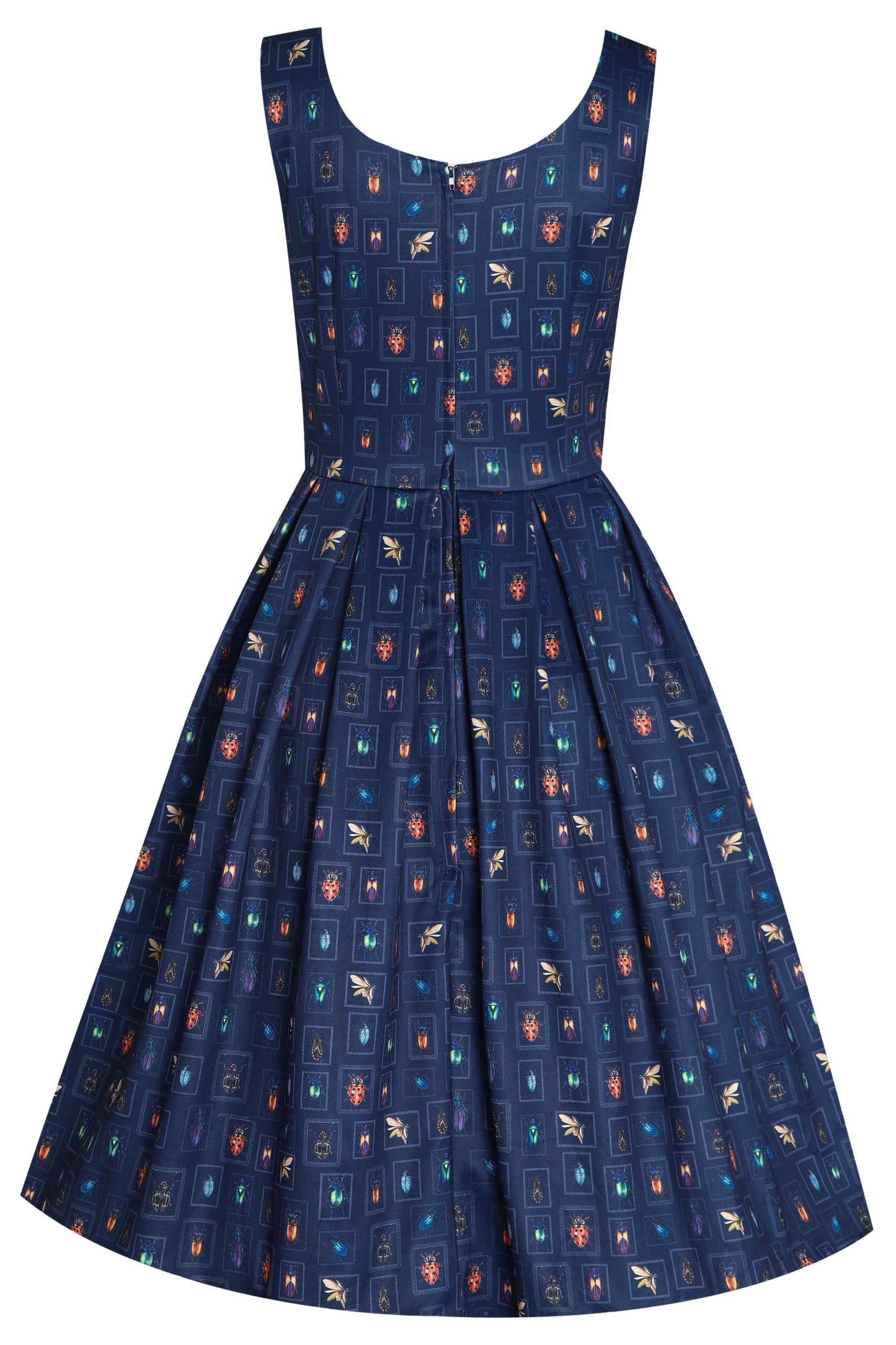 Amanda Navy Blue Bug Swing Dress