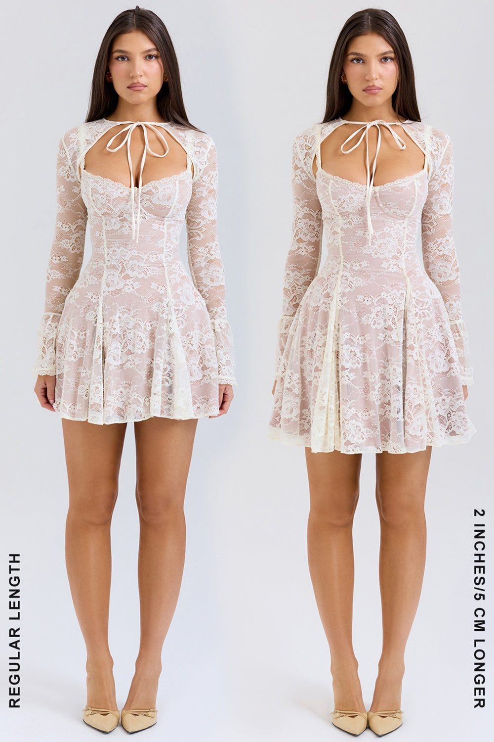 vintage cream lace mini dress