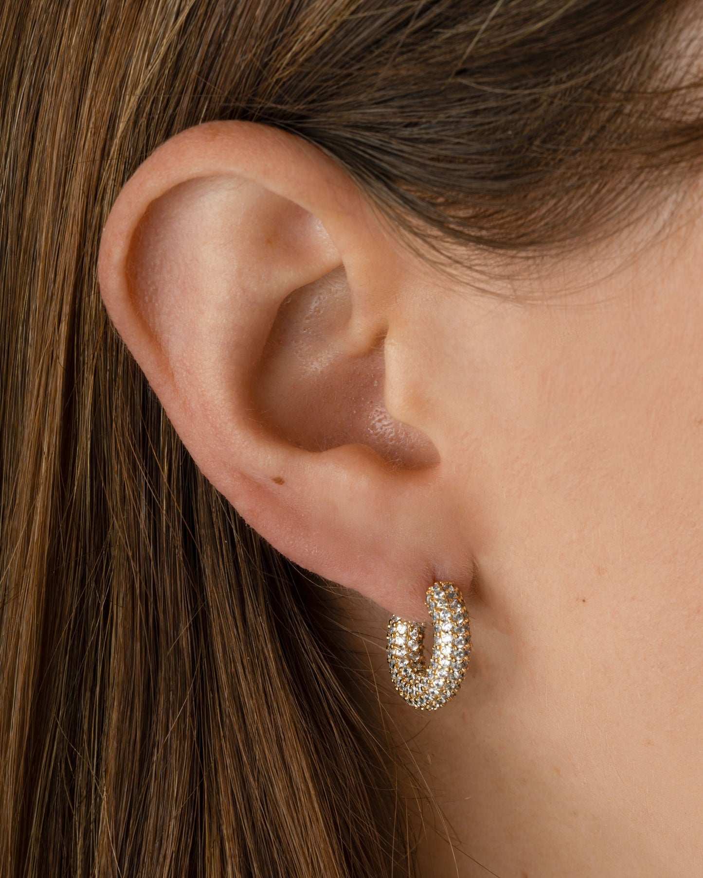 Chunky Pavé Hoop Earrings