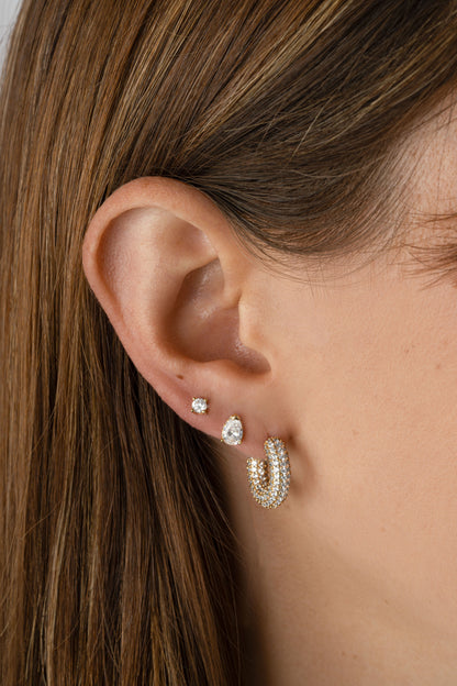 Chunky Pavé Hoop Earrings