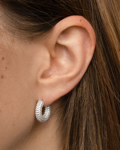 Chunky Pavé Hoop Earrings
