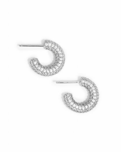 Chunky Pavé Hoop Earrings