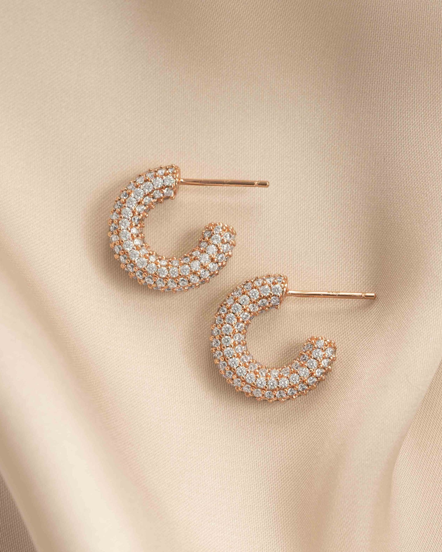 Chunky Pavé Hoop Earrings