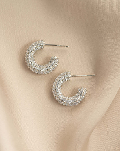 Chunky Pavé Hoop Earrings