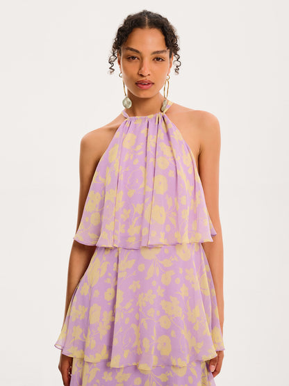 Cleo Floral Dress in Lilac Floral