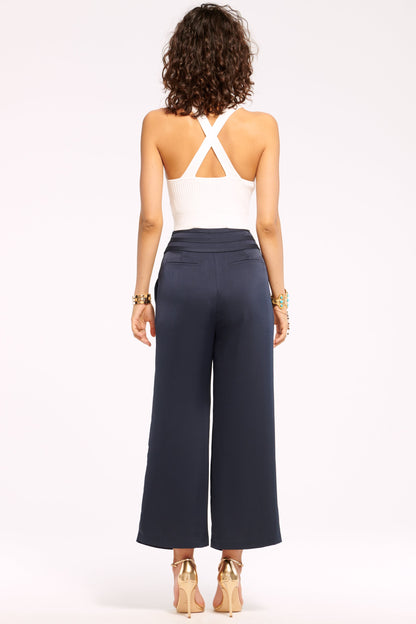 Joss Cropped Wide Leg Pant | NAVY