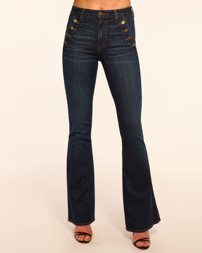 Helena High-Rise Flare Jean | DARK RINSE