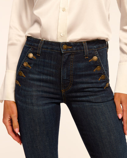 Helena High-Rise Flare Jean | DARK RINSE