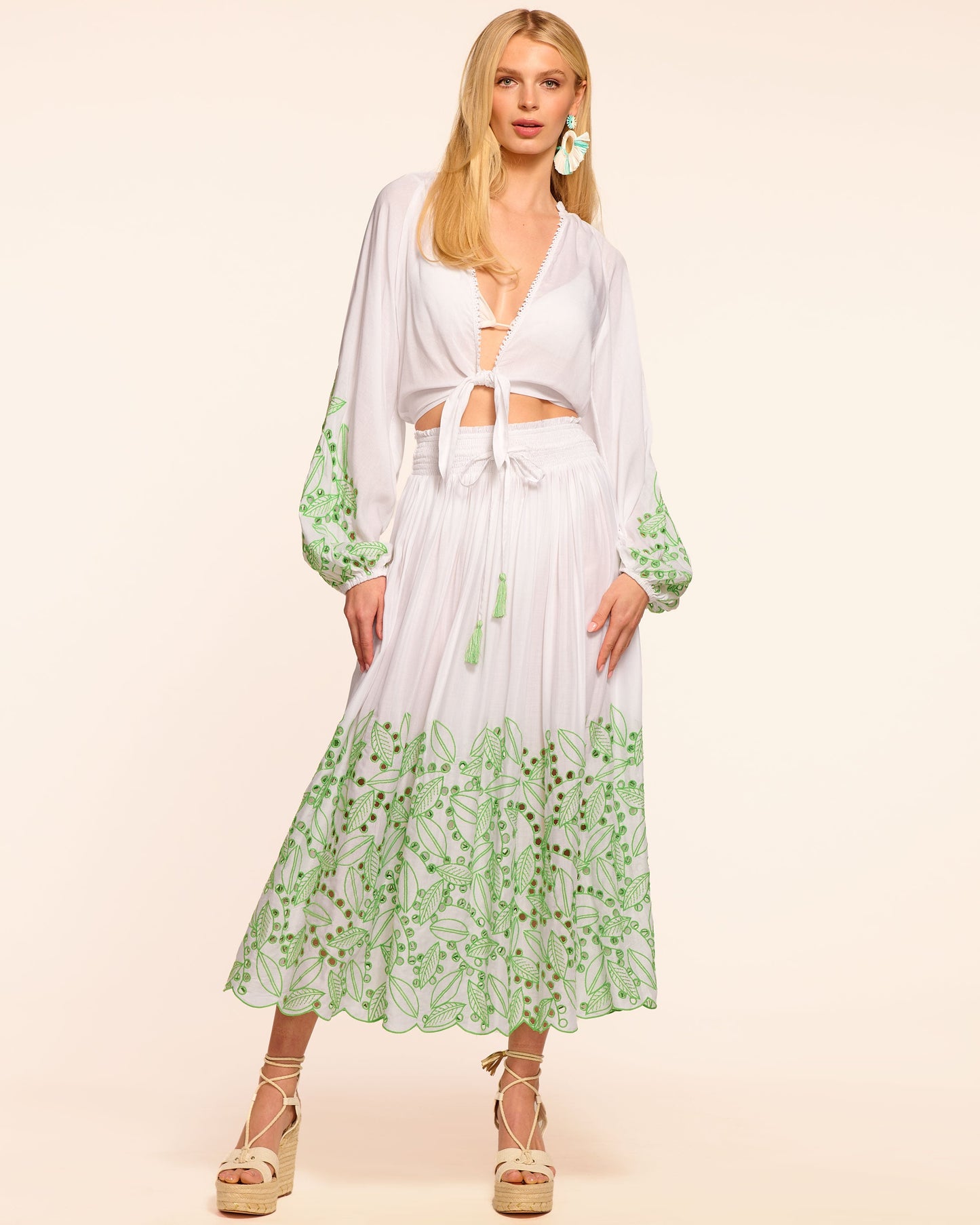 Jenning Coverup Eyelet Maxi Skirt