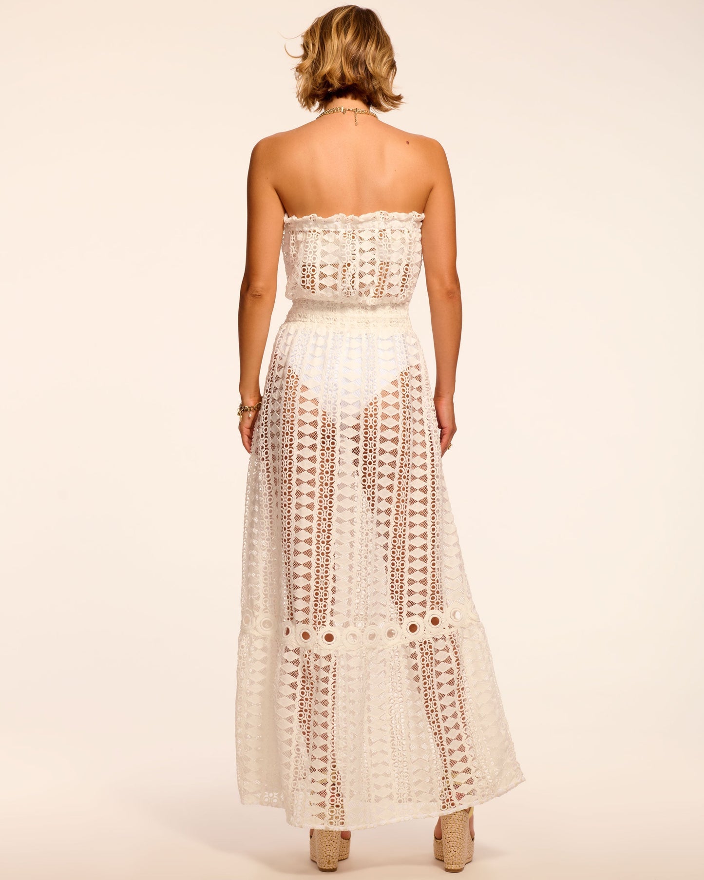 Henrietta Cotton Embroidered Strapless Coverup Dress | WHITE