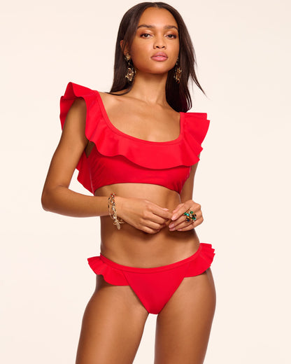 Letty Ruffle Scoop Neck Bikini Top