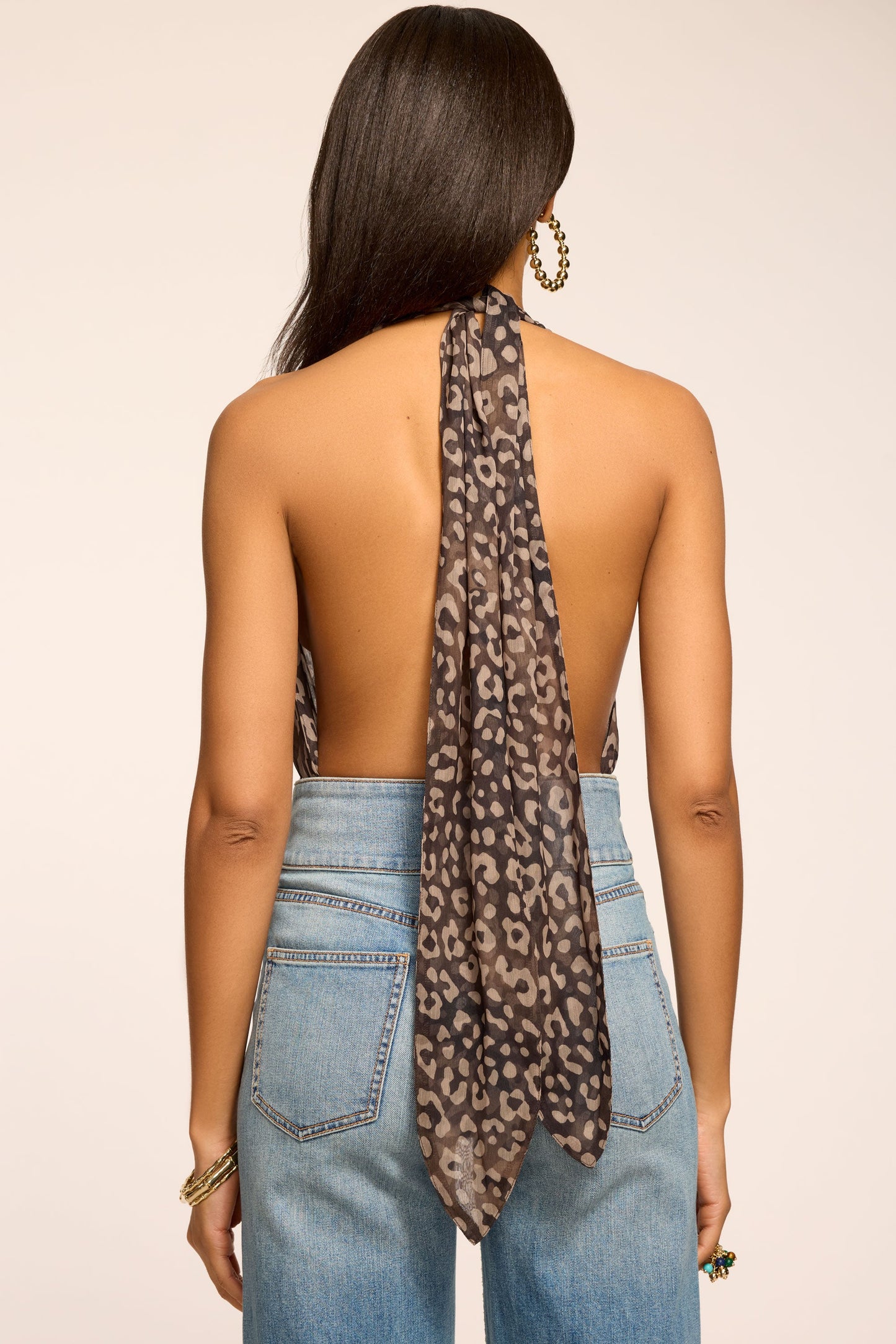 Kalia Leopard Printed V-Neck Bodysuit