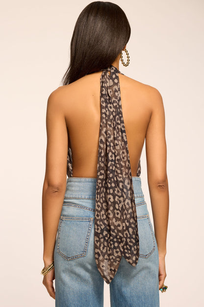 Kalia Leopard Printed V-Neck Bodysuit
